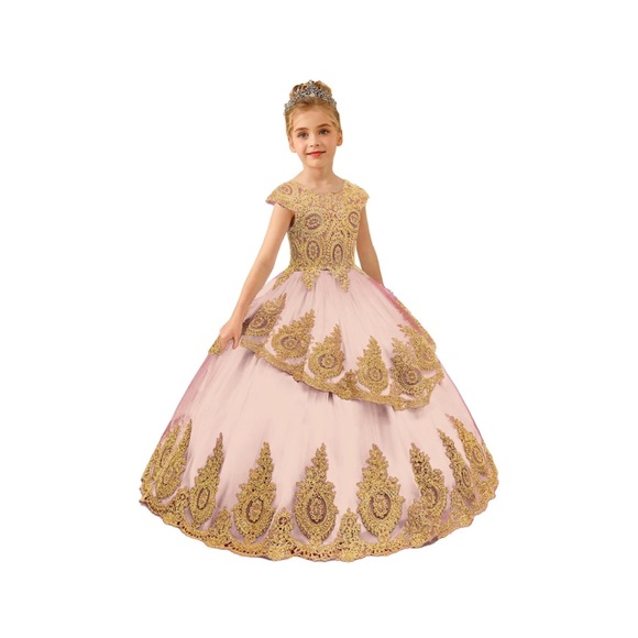 Elegant Pink and Gold Gown